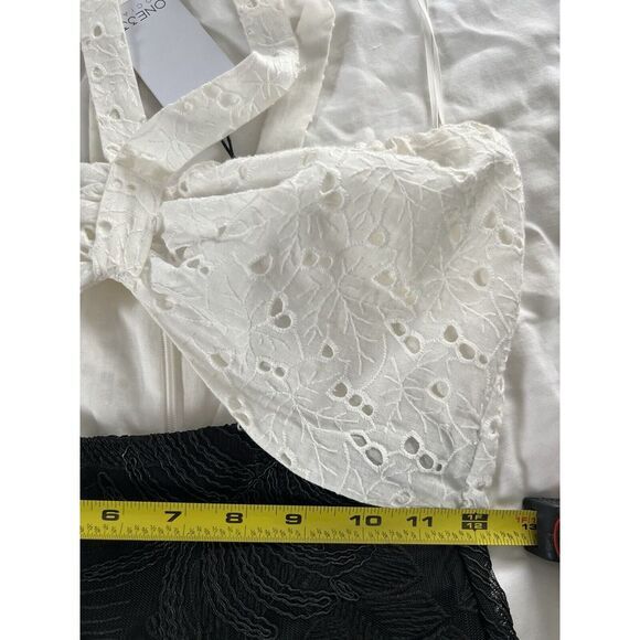 One 33 Social Women Black Colorblock Embroidered Bra Top & Lace Dress Size 0 - Picture 14 of 16